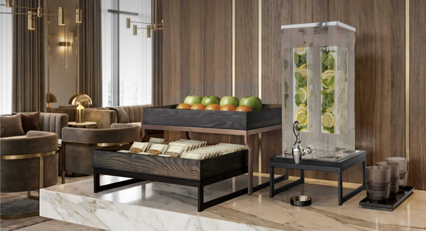 beverage dispenser for hotel lobby